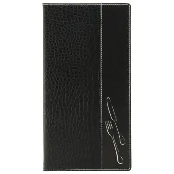 Menukaart - A45 - Croco Design - Zwart - Polyurethaan - Securit