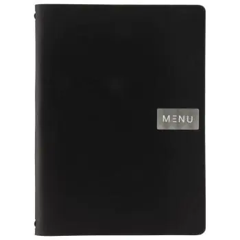 Menukaart Royal - A4 - Zwart - Leer - Securit