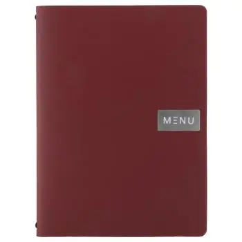 Menukaart Royal - A4 - Rood - Leer - Securit