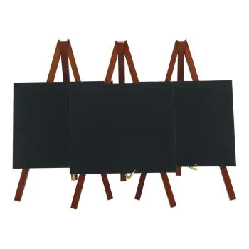Tafelkrijtbord Mini - 3 Stuks - H 24 x B 15 CM - Mahonie - Securit