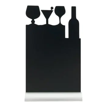 Tafelkrijtbord Silhouette - Cocktail - Aluminium Voet - Zwart - Securit