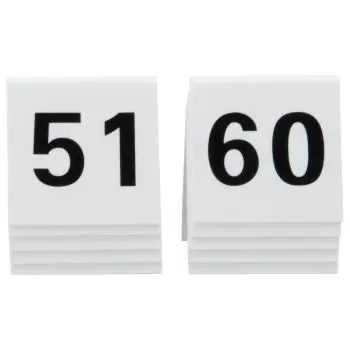 Tafelnummer - 51-60 - Wit - Securit