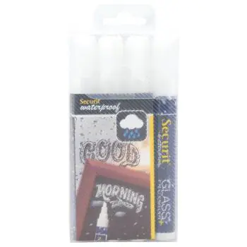 Krijtstift - 4 Stuks - Watervast - Wit - 2-6 MM - Securit