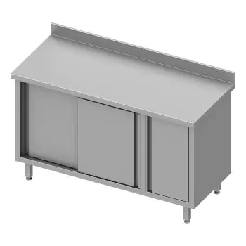 Gesloten RVS Werktafel - Schuifdeuren - Kast Rechts - G-Line