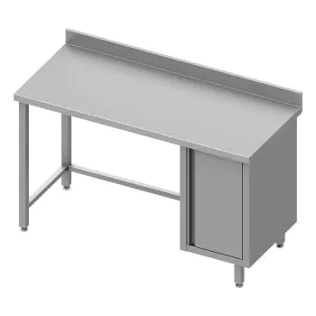 RVS Werktafel - Zonder Onderschap - Opstaande Rand 10 CM - Kast Rechts - G-Line