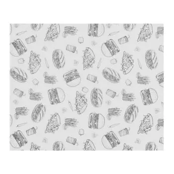 Vetbestending Papier - 500 Stuks - Illustratie Fast-Food - L 20 x B 25 CM - Hendi