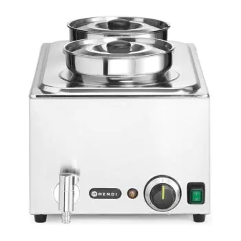Bain Marie - Met Aftapkraan - 2 Potten - 230V - RVS - Hendi