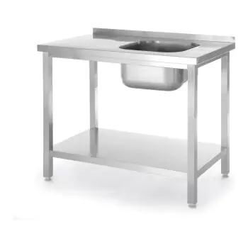 Spoeltafel - Met Onderschap - Links - H 85 x B 100 x D 60 CM - Hendi