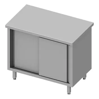 Gesloten RVS Werktafel - Schuifdeuren - G-Line