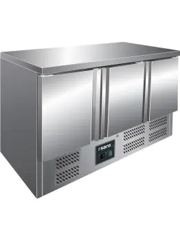 Koelwerkbank - 3-Deurs - Digitale Temperatuurregeling - RVS - 230V - H 87 x B 136.5 x D 70 CM - Saro - 323-1004