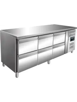 Koelwerkbank - Digitale Temperatuurregeling - RVS - 465 Liter - 230V - H 89 x B 179.5 x D 70 CM - Saro - 323-10714