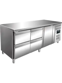 Koelwerkbank - 1-Deurs - Digitale Temperatuurregeling - RVS - 465 Liter - 230V - H 89 x B 179.5 x D 70 CM - Saro - 323-10718