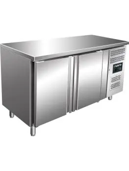 Koelwerkbank - 2-Deurs - Digitale Temperatuurregeling - RVS - 314 Liter - 230V - H 89 x B 136 x D 70 CM - Saro - 323-1070