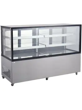 Koelvitrine met 2 schappen - RVS - H 121 X 67.5 X 181.5 CM - Hendi - 233467