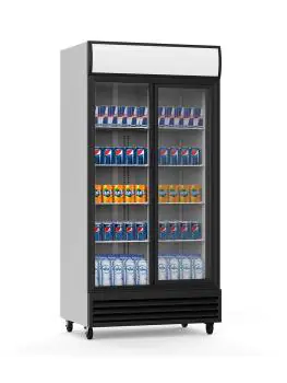 Koelkast - 800 Liter - 2-Deurs - Glazen Deur - Geventileerd - Zilver - G-Line