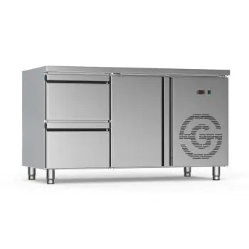 Koelwerkbank - 1-Deurs - 2 Lades - RVS - 230V - H 85 x B 134.2 x D 70 CM - G-Line