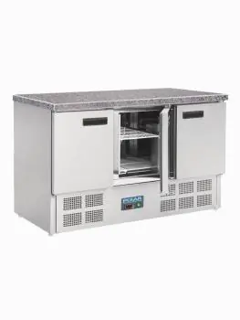 Pizzawerkbank - 9 x 1/1 GN - 368 Liter - 3 deurs - H 88 x 137 x 70 CM - 230 V - Polar - CL109