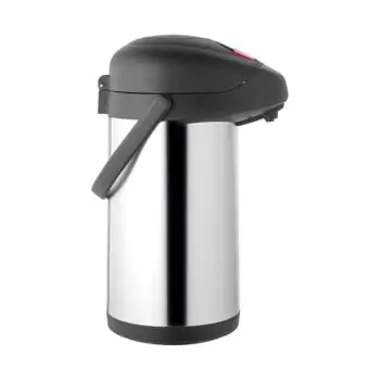 Pompkan - H 40 CM - 2.2 KG - RVS 18/10 - Zwart - 4 Liter - 595030