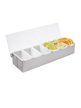 Ingrediëntenbak - 6 bakjes - 2.8 Liter - H 7.6 x 46 x 15.2 CM - RVS - Olympia - K489