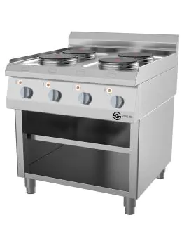 Kooktafel - Elektrisch - 4 Zones - RVS - 400V - B 80 CM - G700 Line - G-Line