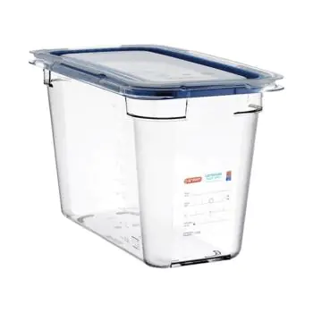 Voedseldoos - 1/3 GN - 6 Liter - H 20 x 32.5 x 17.6 CM - Polycarbonaat - Transparant - -40°C / +99°C - Met Siliconen Afdichtrand - Araven - 962431