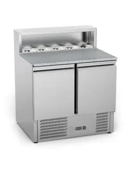 Pizzawerkbank - 2-Deurs - 240 Liter - RVS - 230V - H 107.5 x B 90 x D 70 CM - G-Line