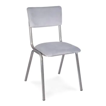 Stoel Old School - Stapelbaar - Vintage Metal - Lichtblauw - Velvet - G-Line