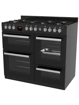Gasfornuis - 7 Pitten - 2 Elektrische Ovens - Grill - Opslagruimte - Zwart - 400V - G-Line