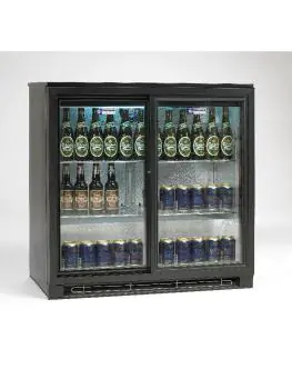 Koelkast - 191 Liter - 2-Deurs - Glazen Deur - Geventileerd - Zwart - Diamond