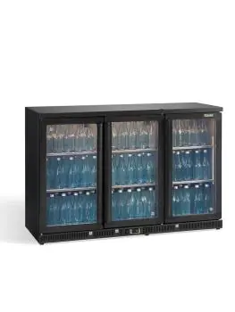 Koelkast - 315 Liter - 3-Deurs - Glazen Deur - Geforceerd - Zwart - Gamko