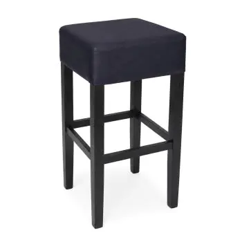 Barkruk Napels - Noten - Pu Blue Marine - Op=Op