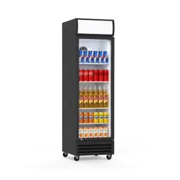 Koelkast - 360 Liter - 1-Deurs - Glazen Deur - Geventileerd - Zwart - G-Line