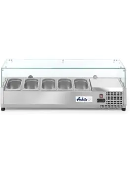 Opzetkoelvitrine GN 1/4 - RVS - H 43 X 33.5 X 120.5 CM - Hendi - 232903
