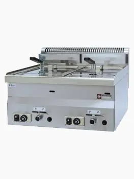 Gasfriteuse - 2 x 8 Liter - Aftapkraan - Tafelmodel - Diamond - G60/F16-6T