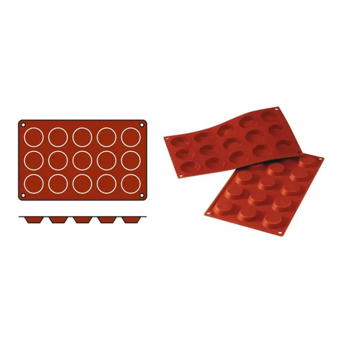 Bakmat Tartelettas-Mini - 0.19 KG - Silicoon - Rood - 0.02 Liter - -60°C / +230°C - Silikomart - 070053 070053 €8.95 Bakmatten