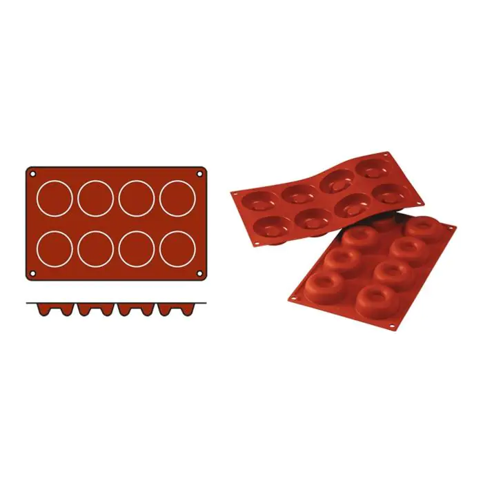 Bakmat Savarin-Medium - 0.22 KG - Silicoon - Rood - 0.05 Liter - -60°C / +230°C - Silikomart - 070059 070059 €8.95 Bakmatten