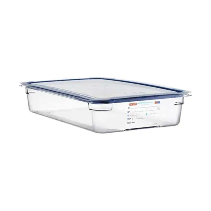Voedseldoos - 1/1 GN - 10.9 Liter - H 10 x 53 x 32.5 CM - Polycarbonaat - Transparant - -40°C / +99°C - Met Siliconen Afdichtrand - Araven - 962413 E962413 €37.00 Voedselbakken