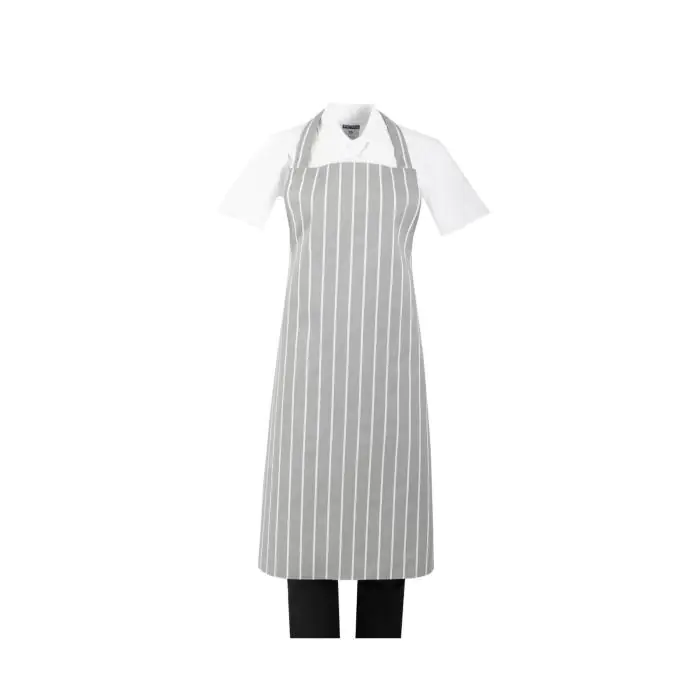 Slagerschort Gestreept - Unisex - Grijs - Polykatoen - Whites Chefs Clothing BA111 €8.79 Schorten en sloven