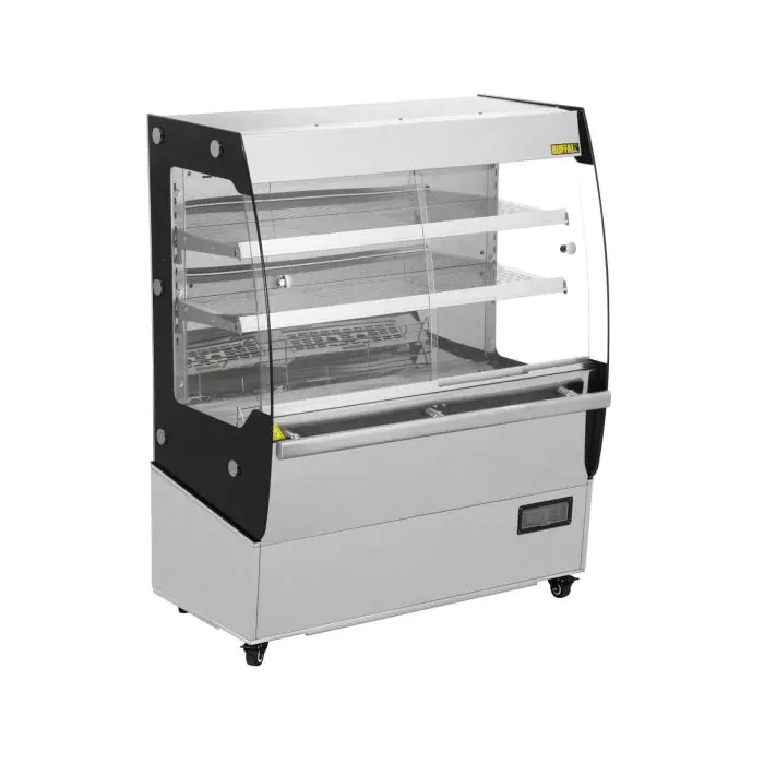 Verwarmde Vitrinekast - Zwart - RVS - 220-240V - Buffalo HW922 €1,784.00 Warmhoudvitrine
