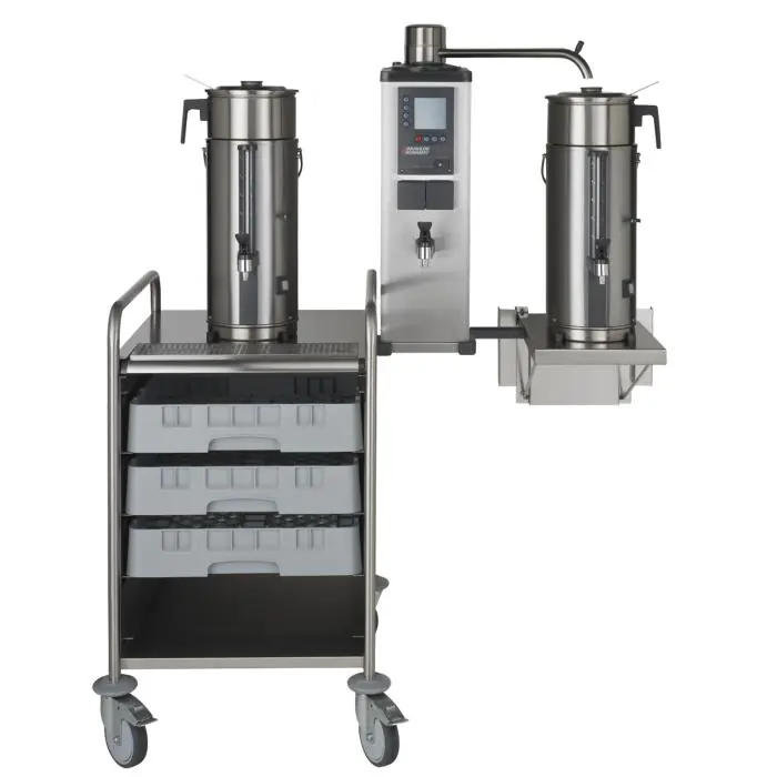 Koffiemachine B5 HW W - Gemalen Koffie - Digitaal - Aftapkraan - 10 L - 400V - Bravilor 4.108.901.110 €3,895.00 Rondfilter apparatuur