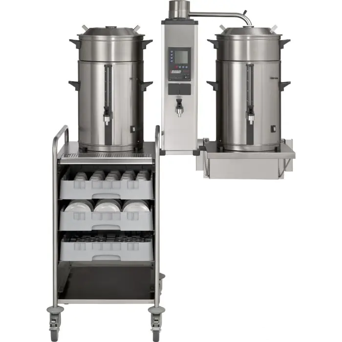 Koffiemachine B20 HW W - Gemalen Koffie - Digitaal - Aftapkraan - 40 L - 400V - Bravilor 4.327.701.110 €5,204.00 Rondfilter apparatuur