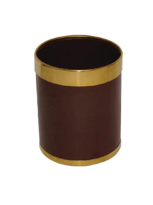 Prullenbak - 10.2 Liter - Bruin/Goud - Ø 22.4 x H 28 CM - Staal - Bolero - Y804 Y804 €27.25 Afvalbakken