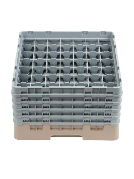 Vaatwaskorf - 49 compartimenten - Beige - H 30.8 x 50 x 50 CM - Polypropyleen - Cambro - DW562 DW562 €64.12 Afwaskorven voor bekerglazen