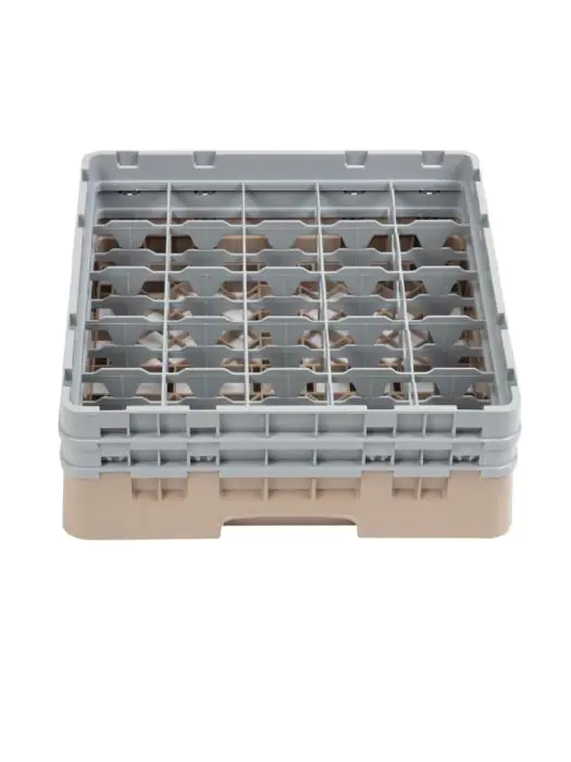 Vaatwaskorf - 25 compartimenten - Beige - H 18.4 x 50 x 50 CM - Polypropyleen - Cambro - DW555 DW555 €63.56 Afwaskorven voor bekerglazen
