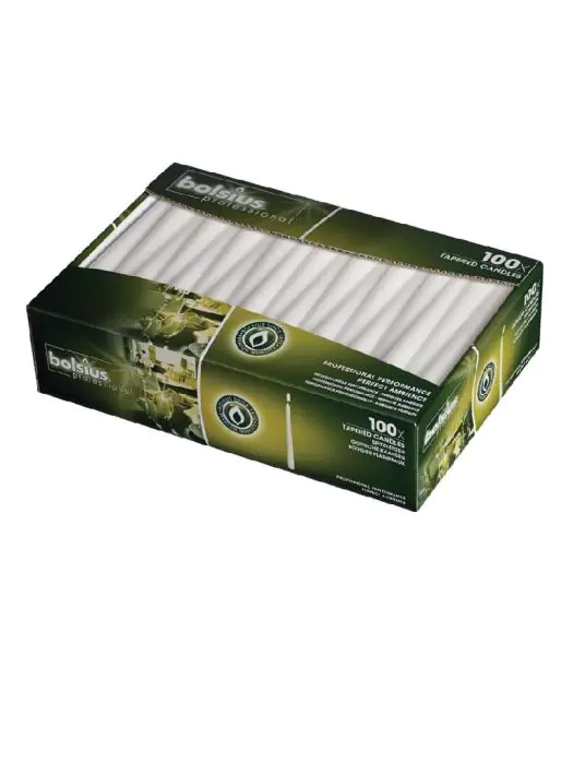 Dinerkaarsen - 100 stuks - Wit - 25.4 CM - Was - Bolsius - P960 P960 €57.99 Kaarsen