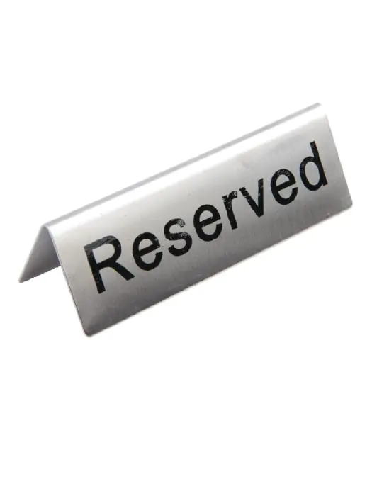 Tafelbordje - Reserved - 10 stuks - H 3.5 x 5.1 x 3.8 CM - RVS - Olympia - U051 U051 €19.99 Tafelbordjes
