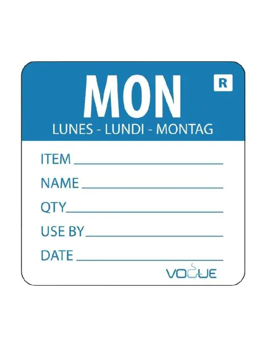 Daglabels - Afneembaar - Maandag - 500 stuks - H 4.9 x 6 CM - Papier - Vogue - L066 L066 €13.49 Dagstickers