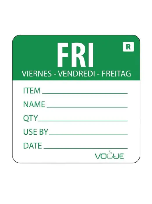 Daglabels - Afneembaar - Vrijdag - 500 stuks - H 4.9 x 6 CM - Vogue - L070 L070 €13.49 Dagstickers