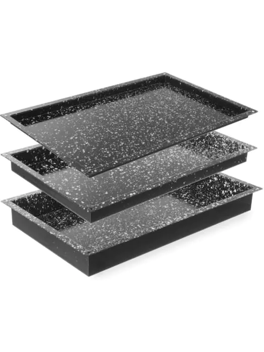 Gastronormbak geëmailleerd - RVS - 53 X 32.5 X (H) 6 CM - Hendi - 890233 890233 €37.67 Bakplaten en braadslede