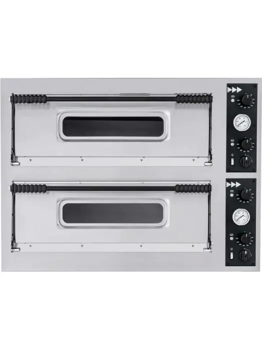 Pizzaoven - Basic XXL 66 - 2 Kamers - 400 V - H 74.5 x 136.5 x 96.8 CM - Hendi - 226995 H226995 €2,390.25 Elektrische pizzaovens